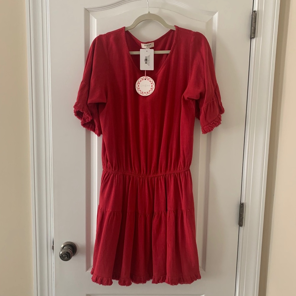 Ruffled Hem Elastic Waist Dress